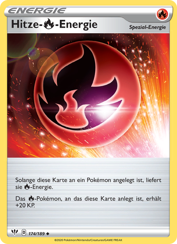 Hitze-Fire-Energie 174 — Darkness Ablaze (German Pokémon TCG card)