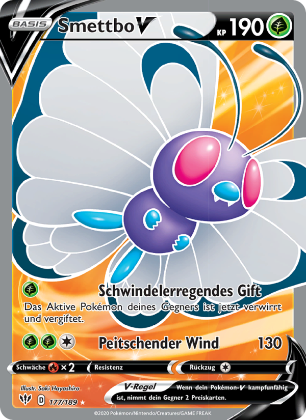 Smettbo V 177 — Darkness Ablaze (German Pokémon TCG card)