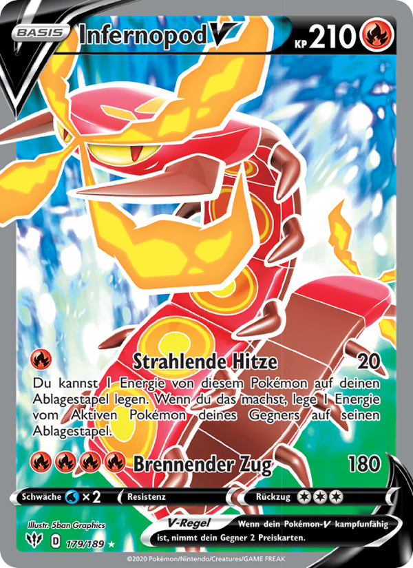 Infernopod V 179 — Darkness Ablaze (German Pokémon TCG card)