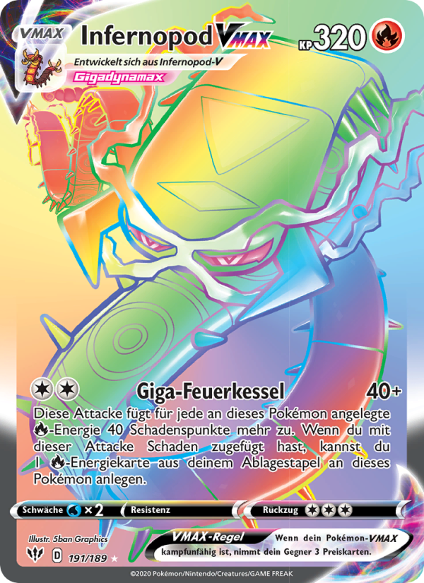 Infernopod VMAX 191 — Darkness Ablaze (German Pokémon TCG card)