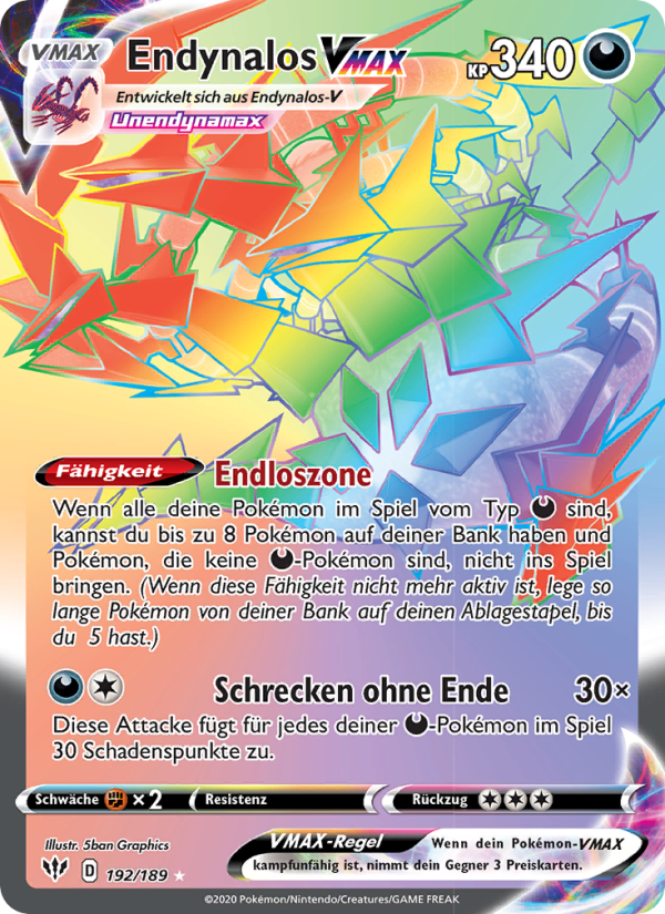 Endynalos VMAX 192 — Darkness Ablaze (German Pokémon TCG card)