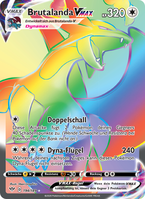 Brutalanda VMAX 194 — Darkness Ablaze (German Pokémon TCG card)