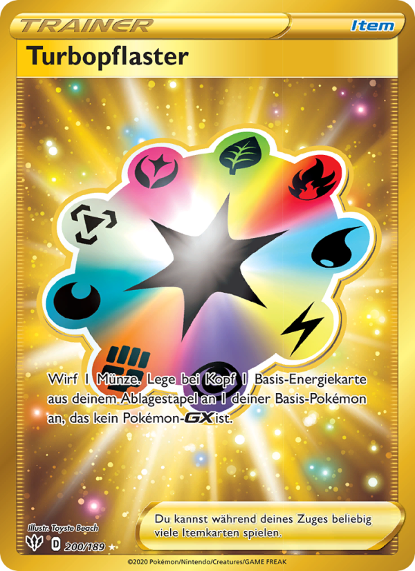 Turbopflaster 200 — Darkness Ablaze (German Pokémon TCG card)