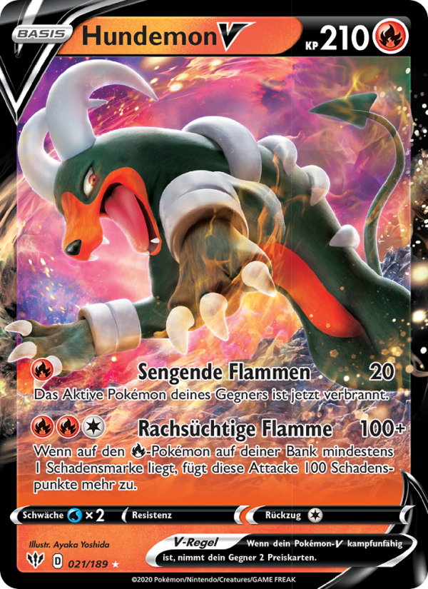 Hundemon V 21 — Darkness Ablaze (German Pokémon TCG card)