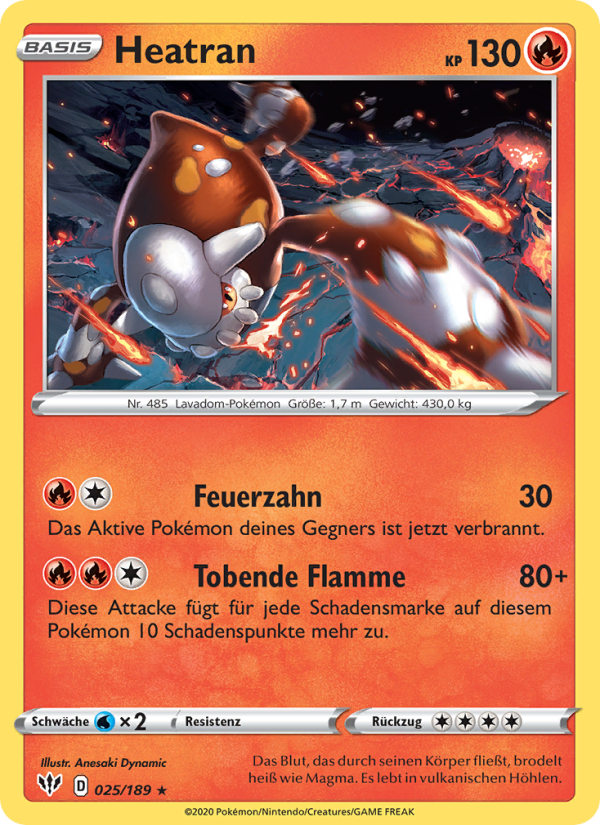 Heatran 25 — Darkness Ablaze (German Pokémon TCG card)