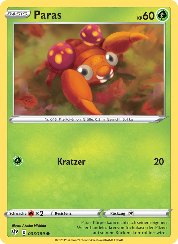 Paras 3 — Darkness Ablaze (German Pokémon TCG card)