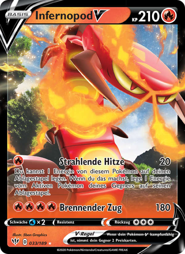 Infernopod V 33 — Darkness Ablaze (German Pokémon TCG card)