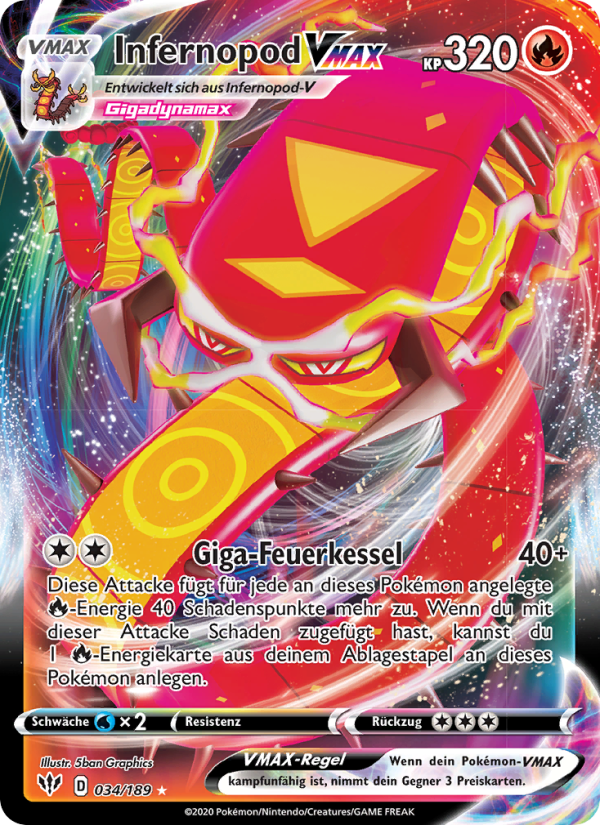 Infernopod VMAX 34 — Darkness Ablaze (German Pokémon TCG card)