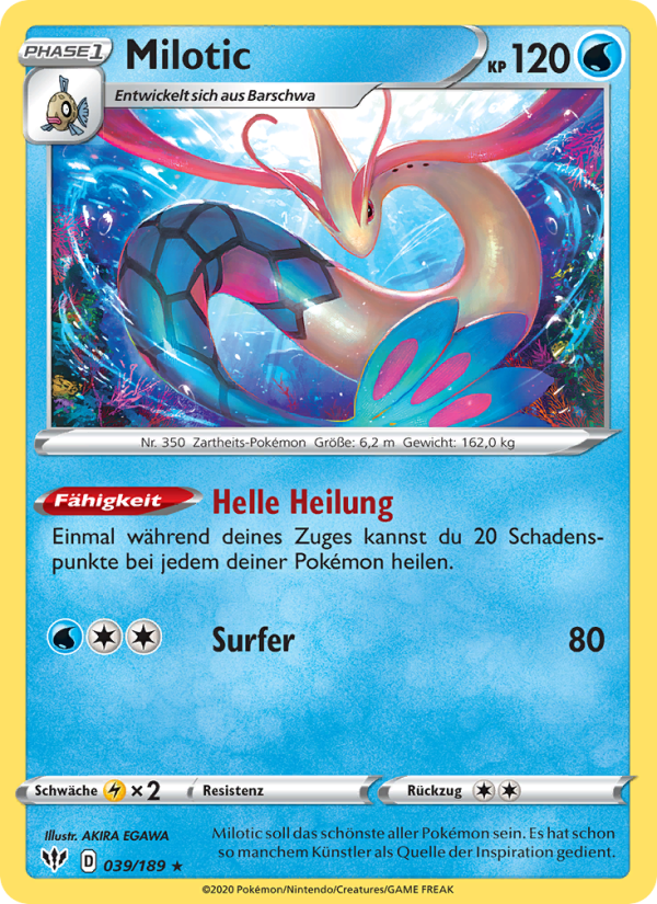 Milotic 39 — Darkness Ablaze (German Pokémon TCG card)
