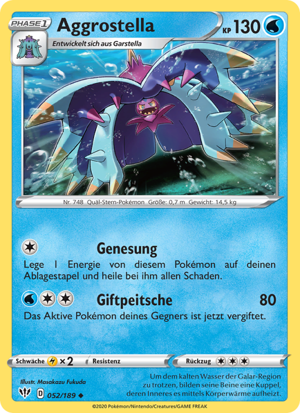 Aggrostella 52 — Darkness Ablaze (German Pokémon TCG card)