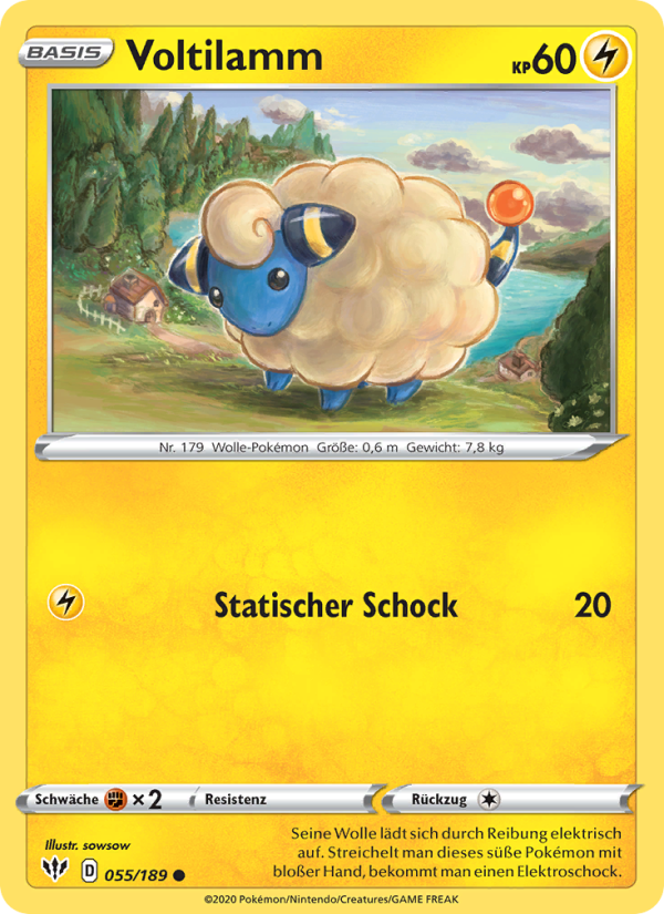 Voltilamm 55 — Darkness Ablaze (German Pokémon TCG card)