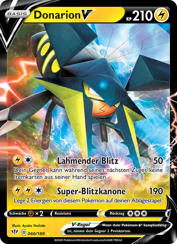 Donarion V 60 — Darkness Ablaze (German Pokémon TCG card)