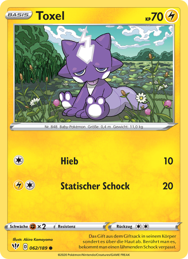 Toxel 62 — Darkness Ablaze (German Pokémon TCG card)