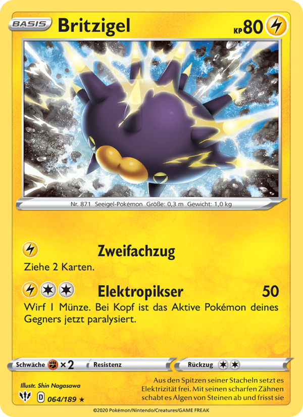 Britzigel 64 — Darkness Ablaze (German Pokémon TCG card)