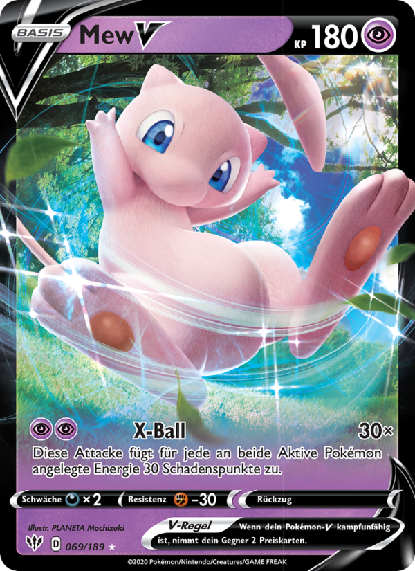 Mew V 69 — Darkness Ablaze (German Pokémon TCG card)