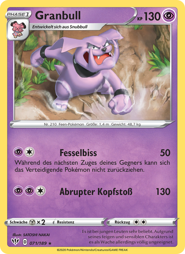 Granbull 71 — Darkness Ablaze (German Pokémon TCG card)
