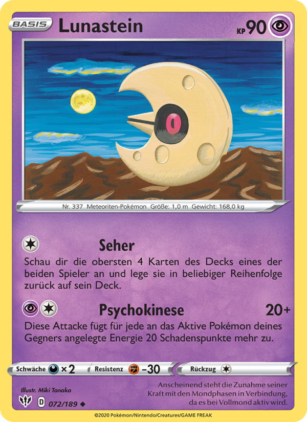 Lunastein 72 — Darkness Ablaze (German Pokémon TCG card)