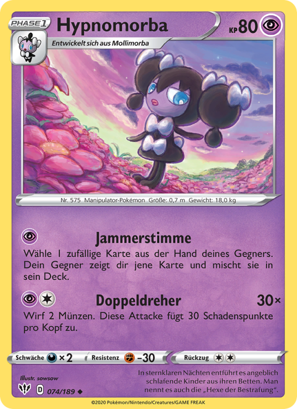 Hypnomorba 74 — Darkness Ablaze (German Pokémon TCG card)