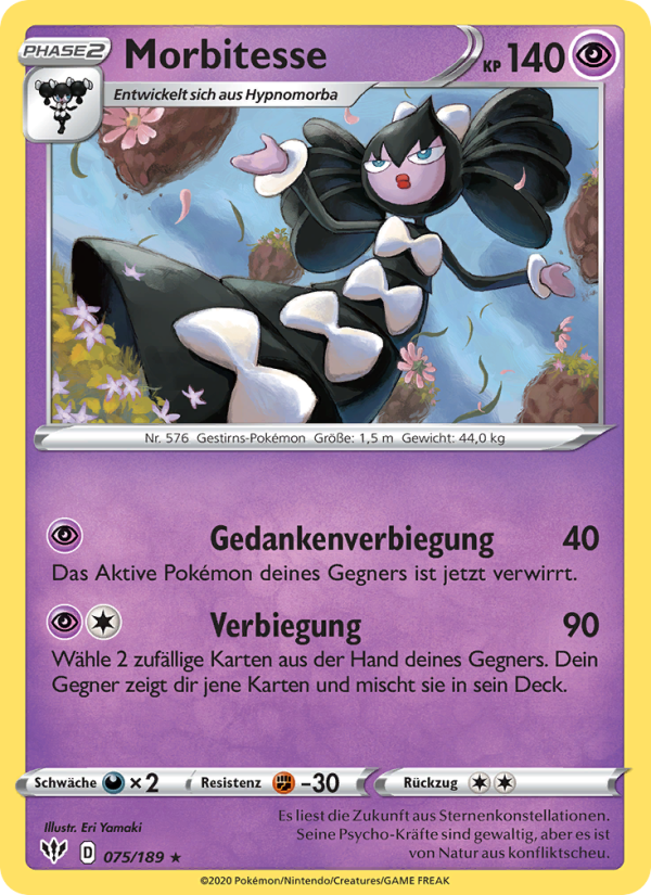 Morbitesse 75 — Darkness Ablaze (German Pokémon TCG card)