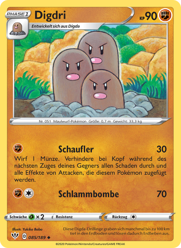 Digdri 85 — Darkness Ablaze (German Pokémon TCG card)