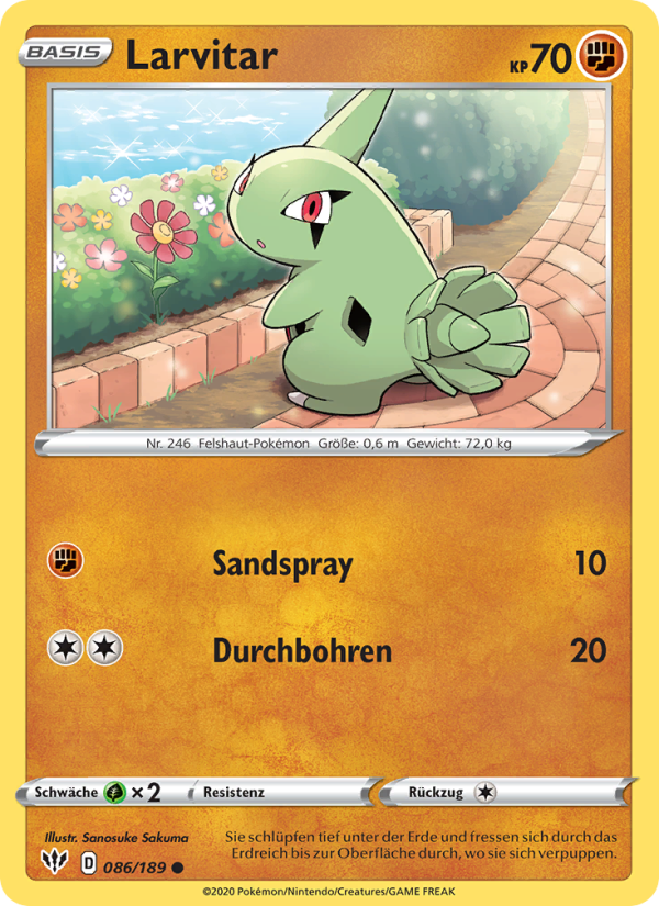 Larvitar 86 — Darkness Ablaze (German Pokémon TCG card)