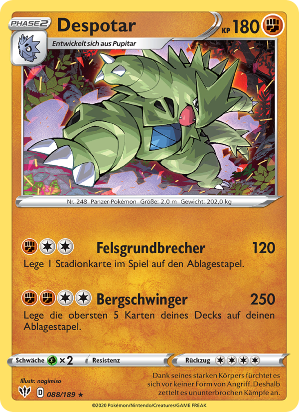 Despotar 88 — Darkness Ablaze (German Pokémon TCG card)