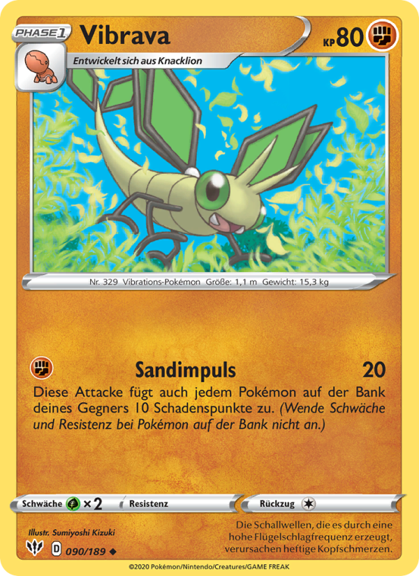 Vibrava 90 — Darkness Ablaze (German Pokémon TCG card)