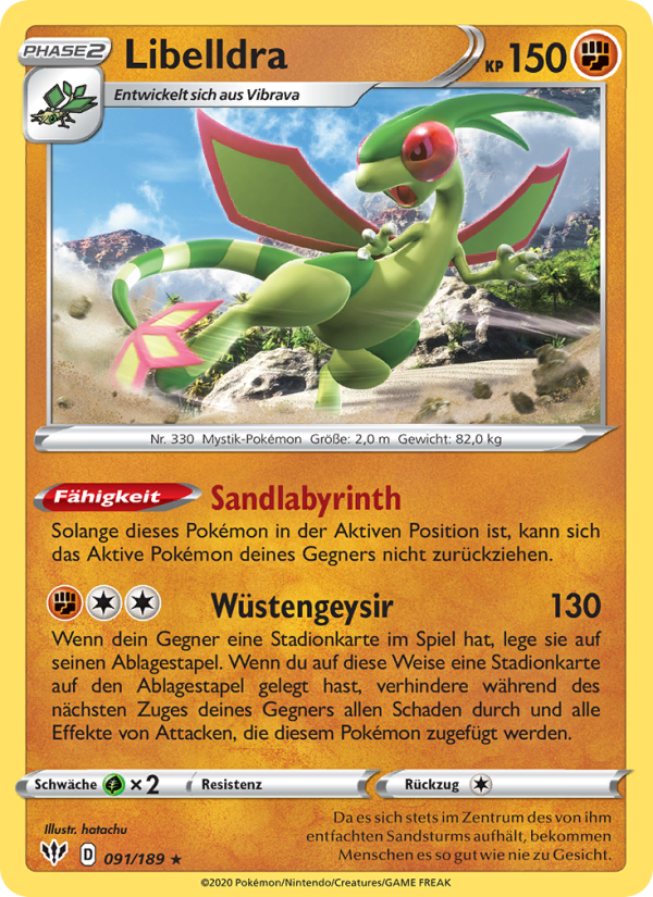 Libelldra 91 — Darkness Ablaze (German Pokémon TCG card)