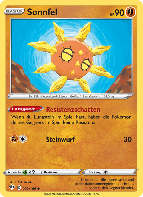 Sonnfel 92 — Darkness Ablaze (German Pokémon TCG card)