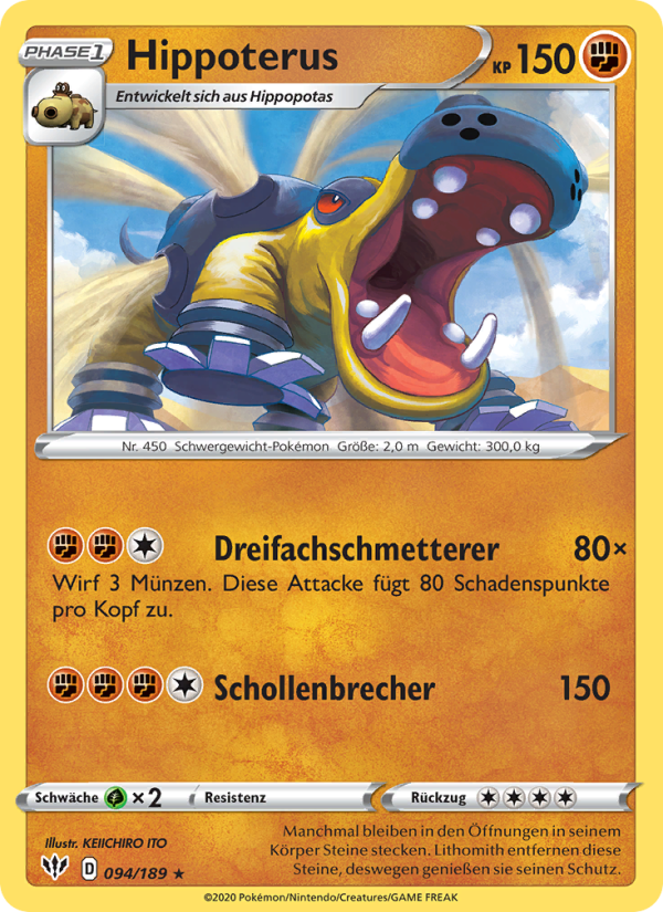 Hippoterus 94 — Darkness Ablaze (German Pokémon TCG card)
