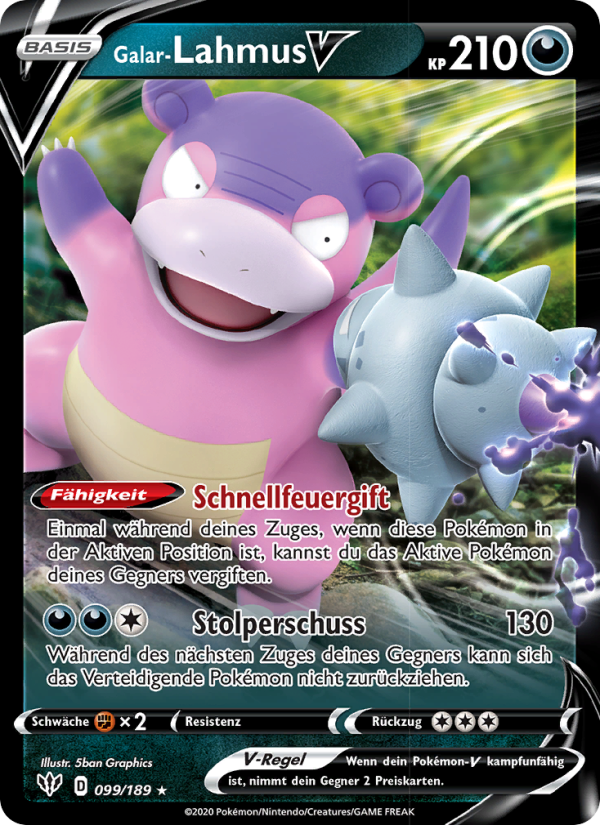 Galar-Lahmus V 99 — Darkness Ablaze (German Pokémon TCG card)