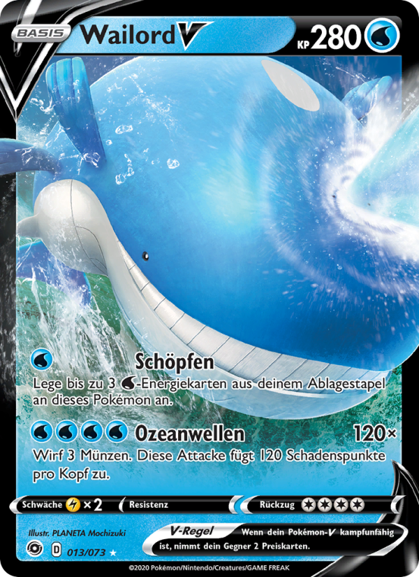 Wailord V 13 — Weg des Champs (German Pokémon TCG card)