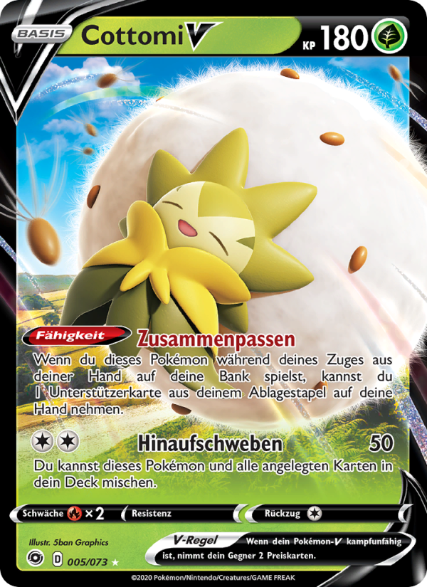 Cottomi V 5 — Weg des Champs (German Pokémon TCG card)