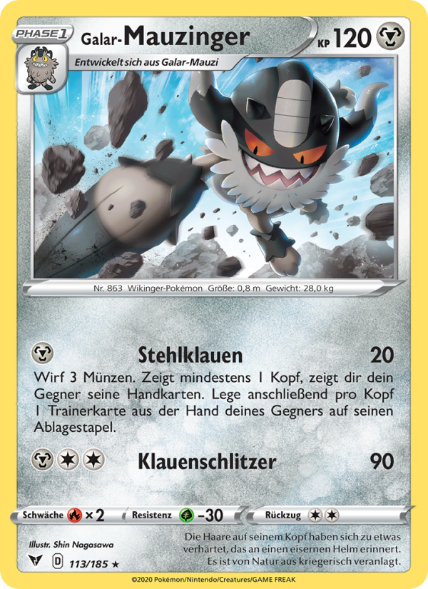 Galar-Mauzinger 113 — Vivid Voltage (German Pokémon TCG card)