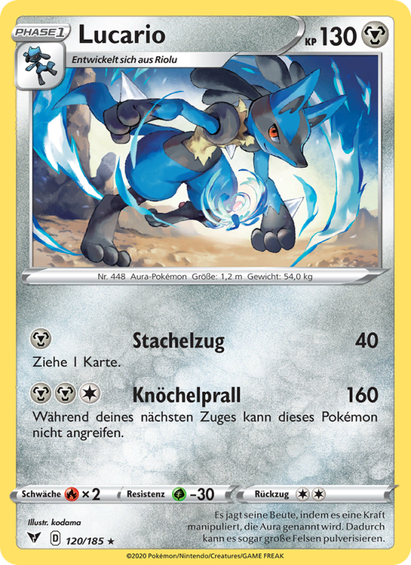 Lucario 120 — Vivid Voltage (German Pokémon TCG card)