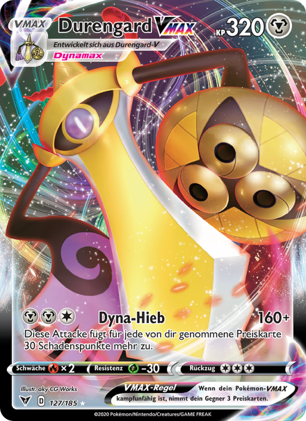 Durengard VMAX 127 — Vivid Voltage (German Pokémon TCG card)