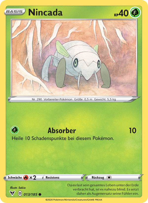 Nincada 13 — Vivid Voltage (German Pokémon TCG card)
