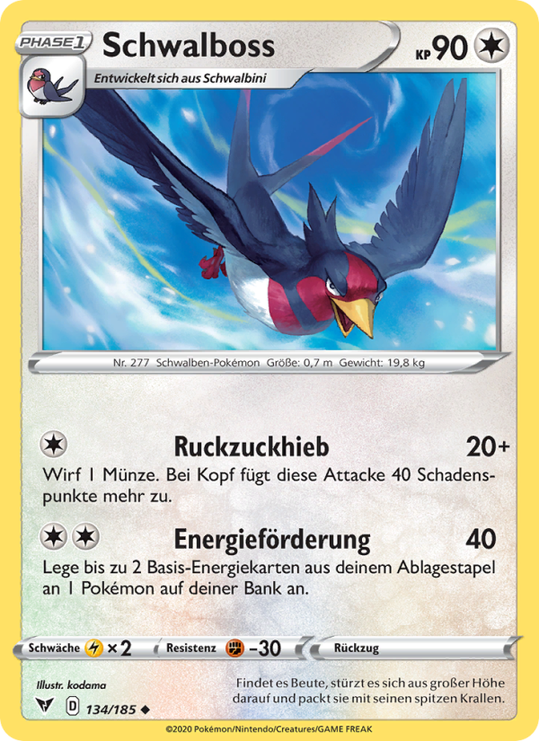 Schwalboss 134 — Vivid Voltage (German Pokémon TCG card)