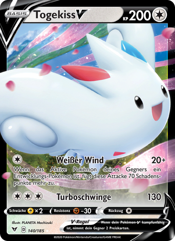 Togekiss V 140 — Vivid Voltage (German Pokémon TCG card)