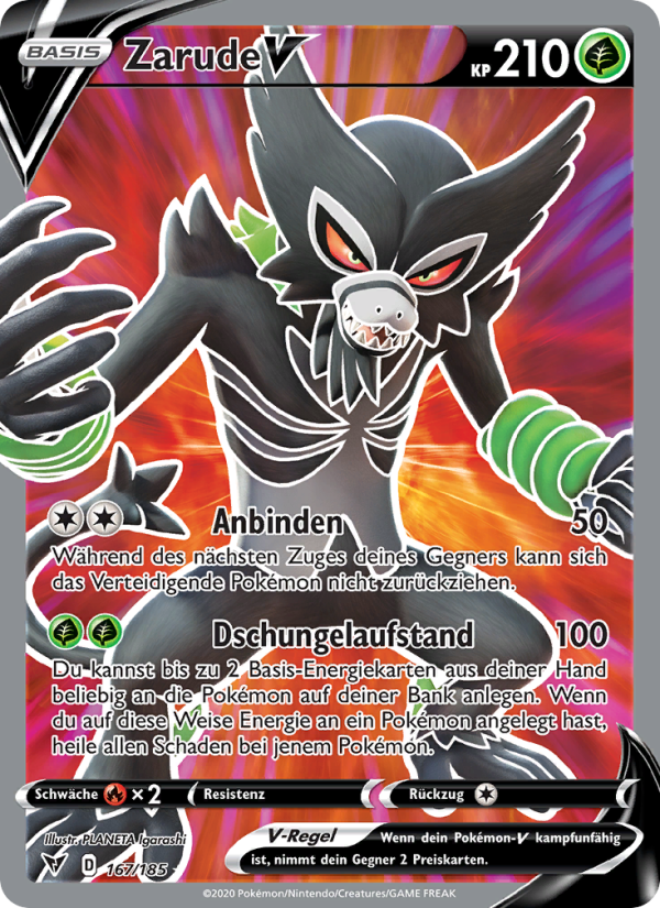 Zarude V 167 — Vivid Voltage (German Pokémon TCG card)