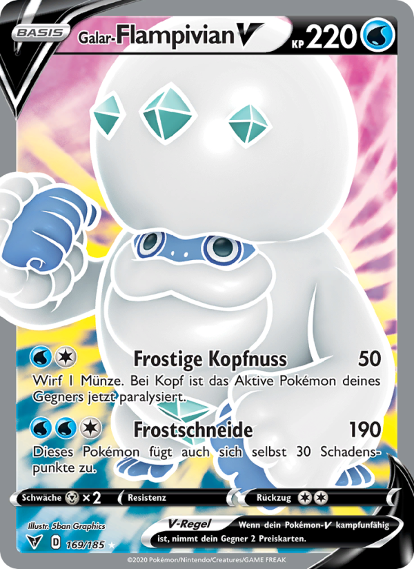 Galar-Flampivian V 169 — Vivid Voltage (German Pokémon TCG card)