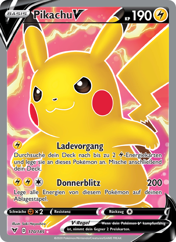 Pikachu V 170 — Vivid Voltage (German Pokémon TCG card)