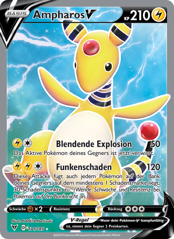 Ampharos V 171 — Vivid Voltage (German Pokémon TCG card)