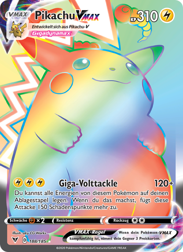 Pikachu VMAX 188 — Vivid Voltage (German Pokémon TCG card)
