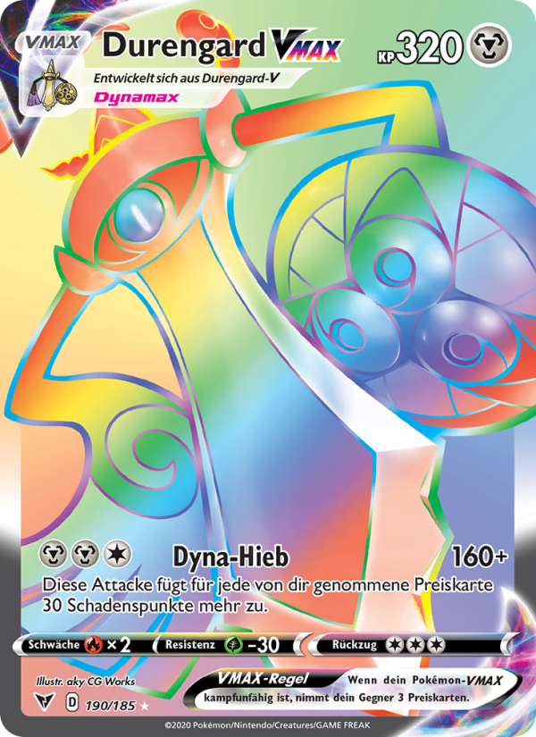 Durengard VMAX 190 — Vivid Voltage (German Pokémon TCG card)