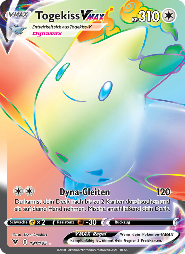 Togekiss VMAX 191 — Vivid Voltage (German Pokémon TCG card)