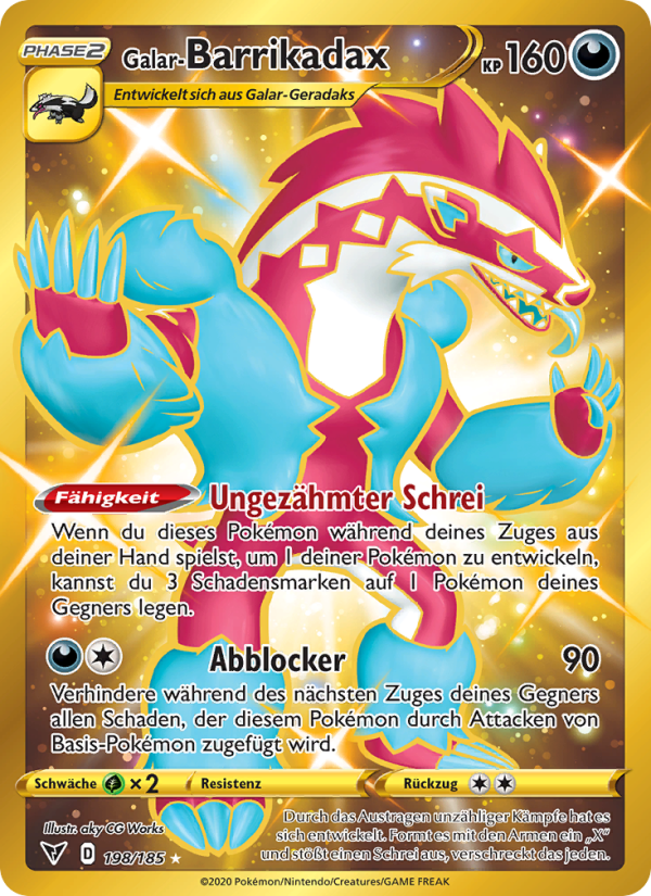 Galar-Barrikadax 198 — Vivid Voltage (German Pokémon TCG card)