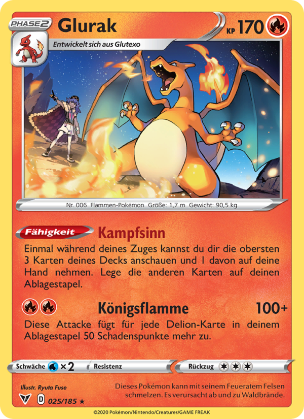 Glurak 25 — Vivid Voltage (German Pokémon TCG card)