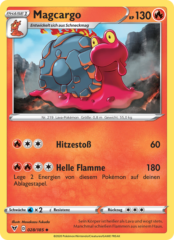 Magcargo 28 — Vivid Voltage (German Pokémon TCG card)