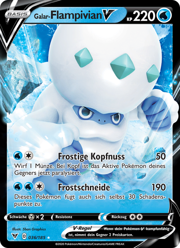 Galar-Flampivian V 36 — Vivid Voltage (German Pokémon TCG card)